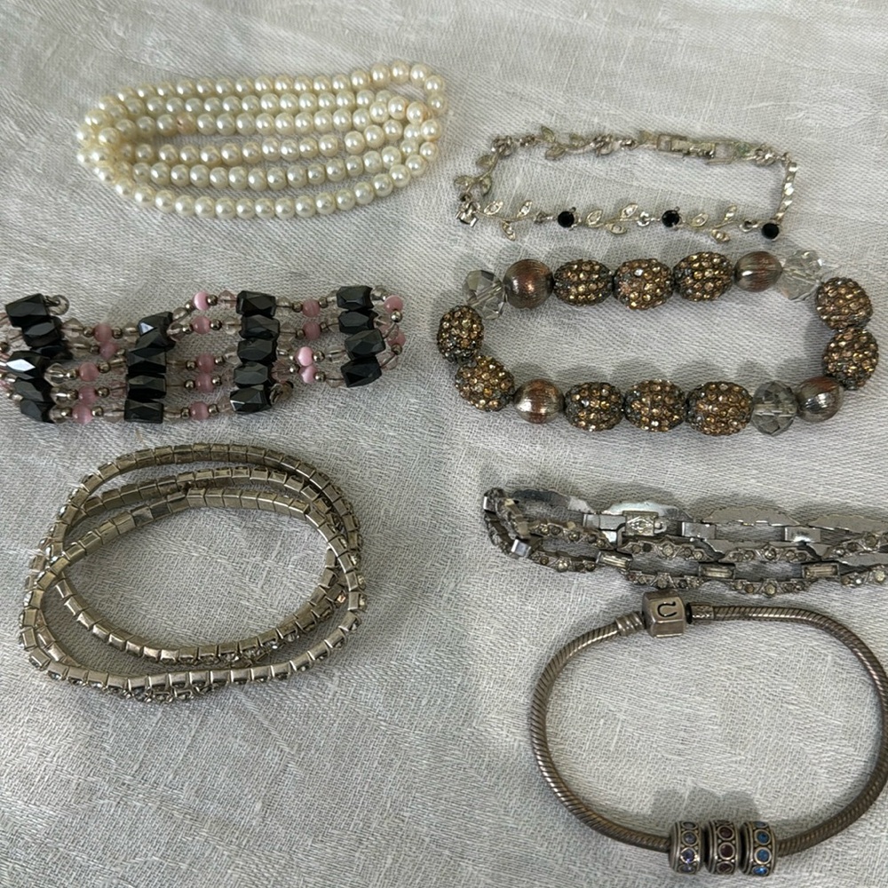 Seven bracelets, stretch, magnetic and closure styles.